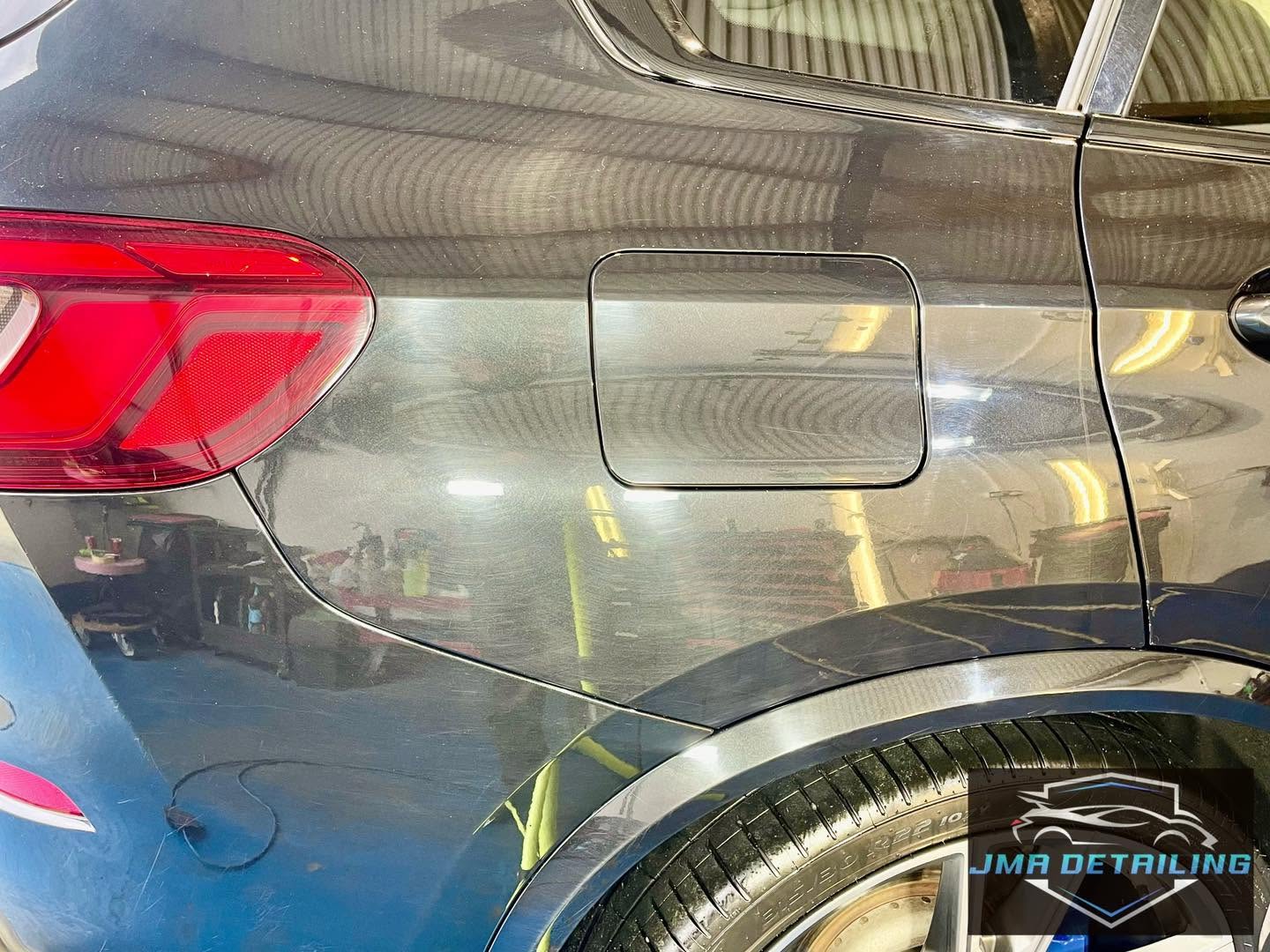 Marked BMW paintwork shown during paint correction